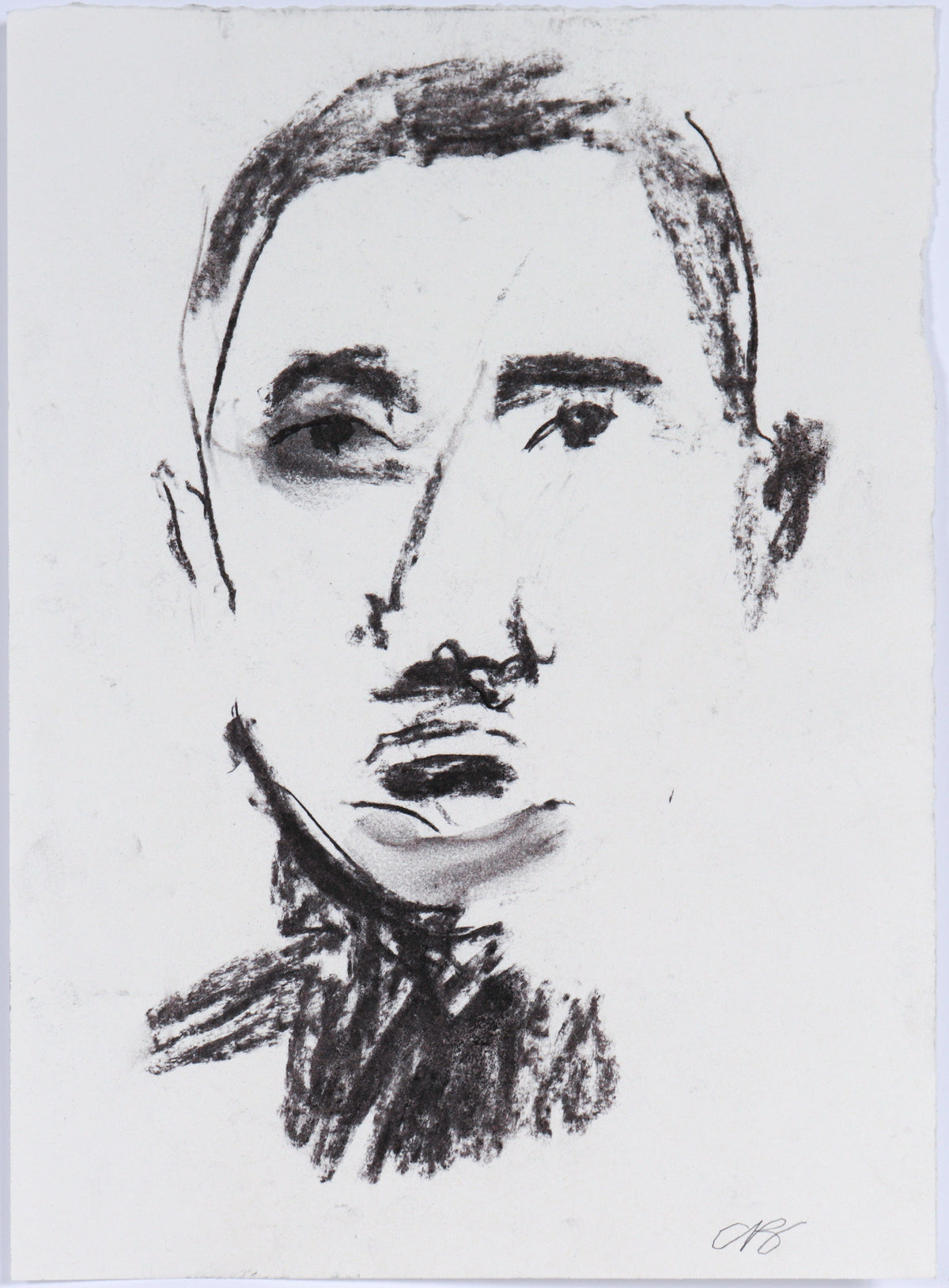 Bold Monochrome Portrait &lt;br&gt;20th Century Charcoal &lt;br&gt;&lt;br&gt;#C5907