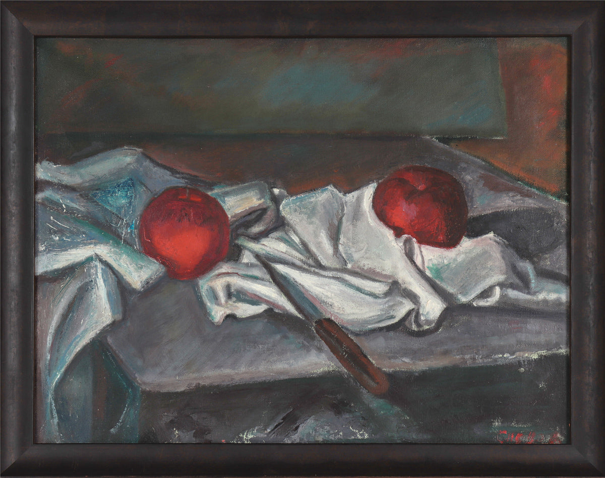 Still Life with Fruit &amp; Knife &lt;br&gt;1949 Oil &lt;br&gt;&lt;br&gt;#C5916