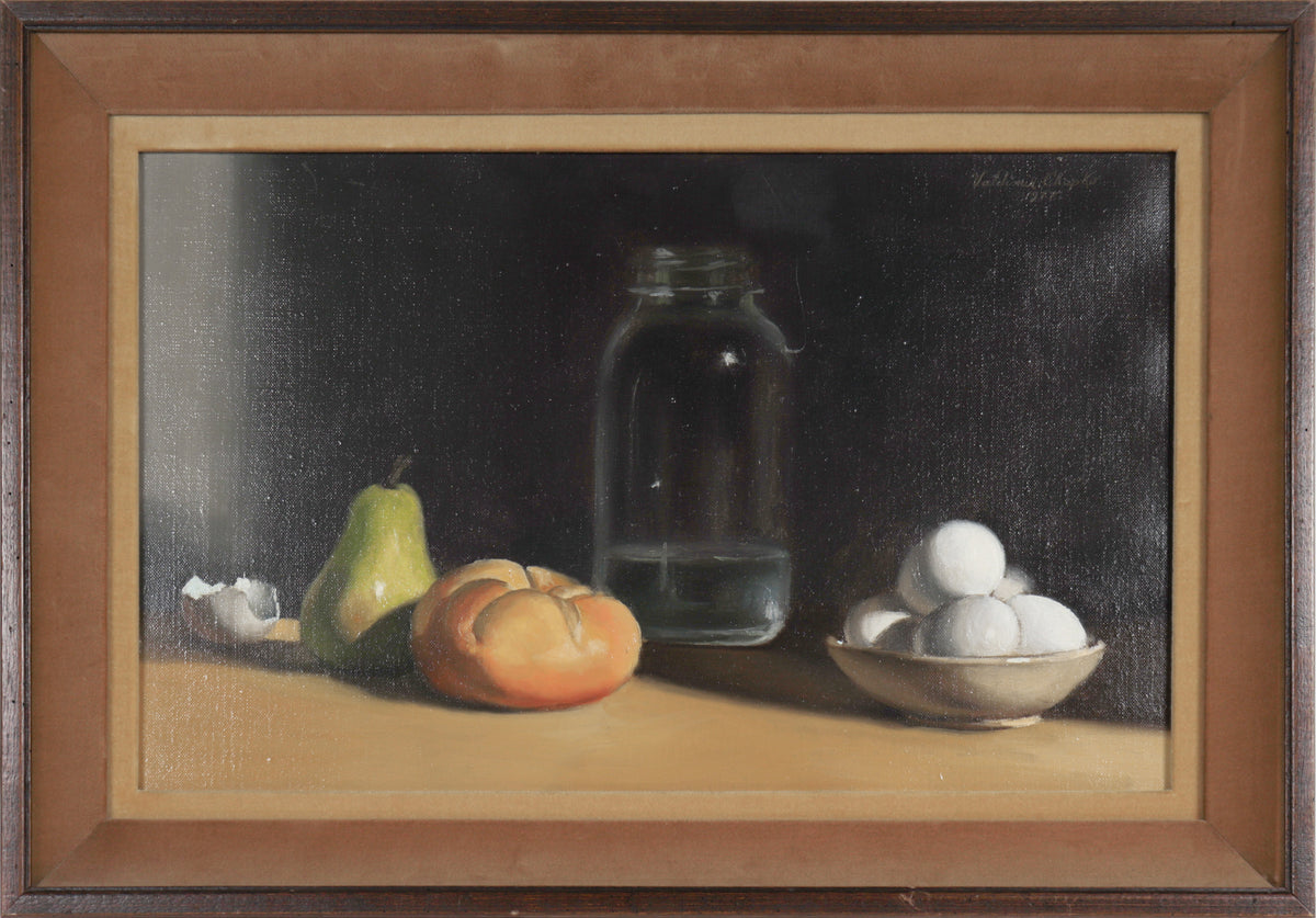 &lt;I&gt;Still Life &amp; Mason Jar&lt;/I&gt; &lt;br&gt;1977 Oil&lt;br&gt;&lt;br&gt;#C5918