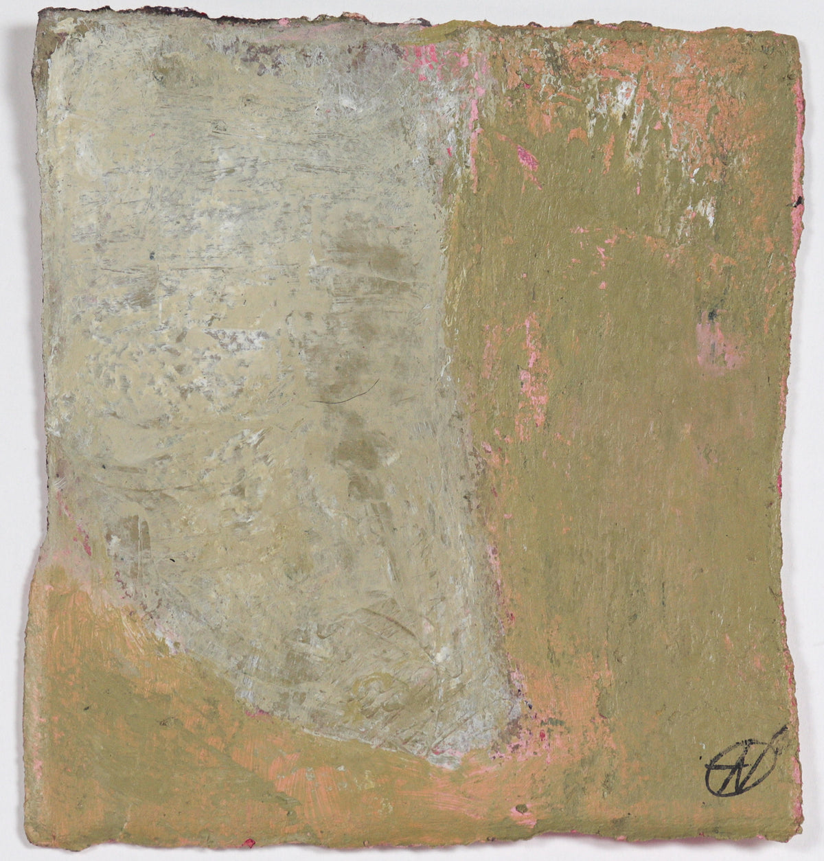 Soft Green &amp; Pink Abstract&lt;br&gt;20th Century Oil&lt;br&gt;&lt;br&gt;#C5931