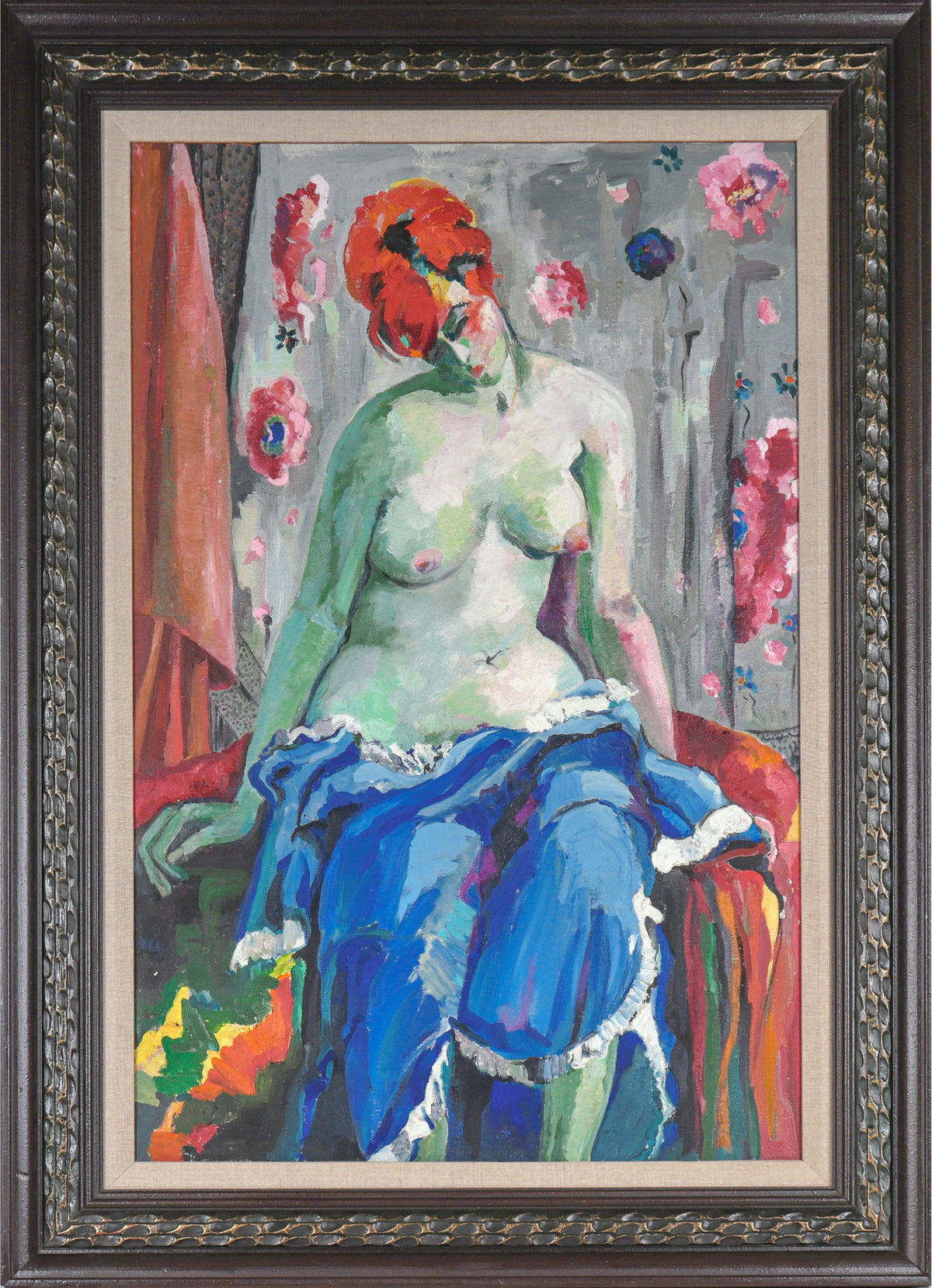 Modernist Redheaded Nude &lt;br&gt;Mid Century Oil &lt;br&gt;&lt;Br&gt;#C5949