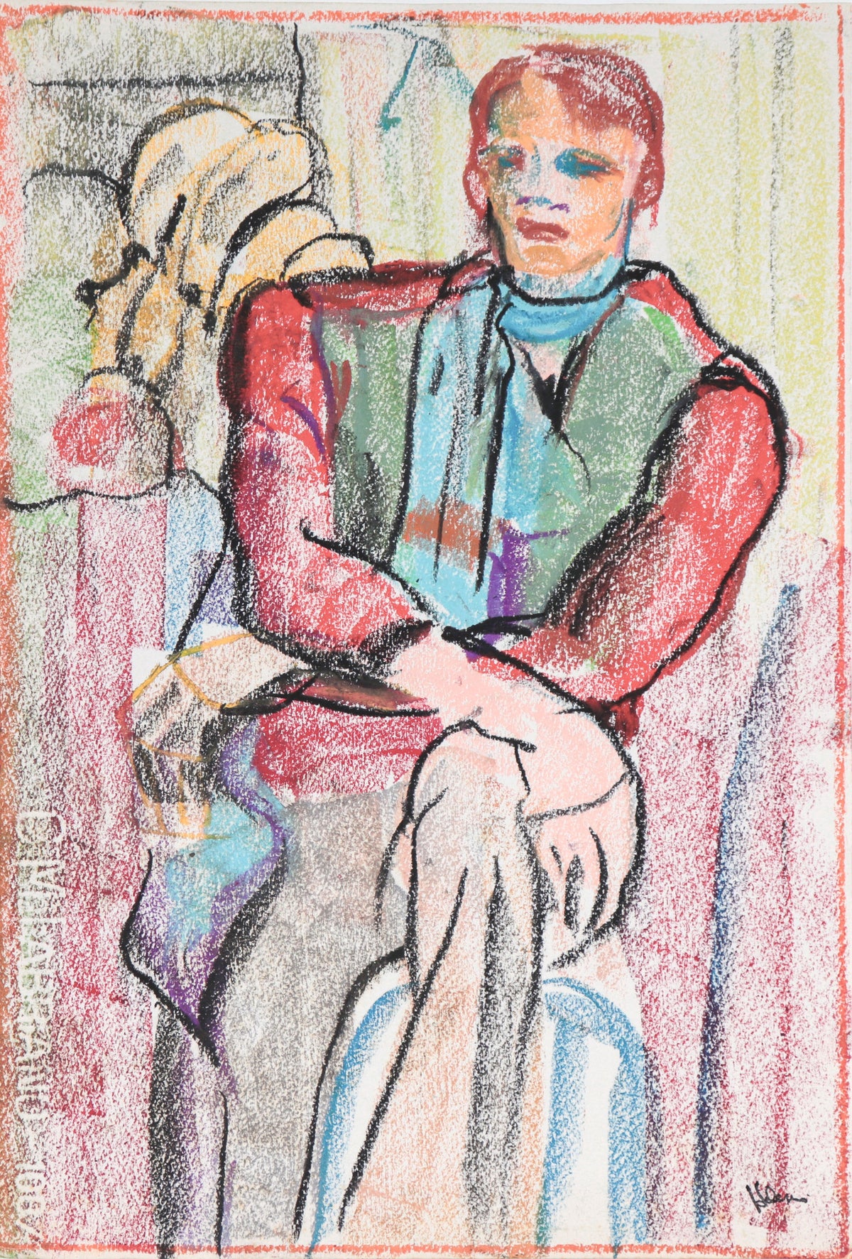 Seated Portrait Study &lt;br&gt;20th Century Pastel &lt;br&gt;&lt;br&gt;#C5957