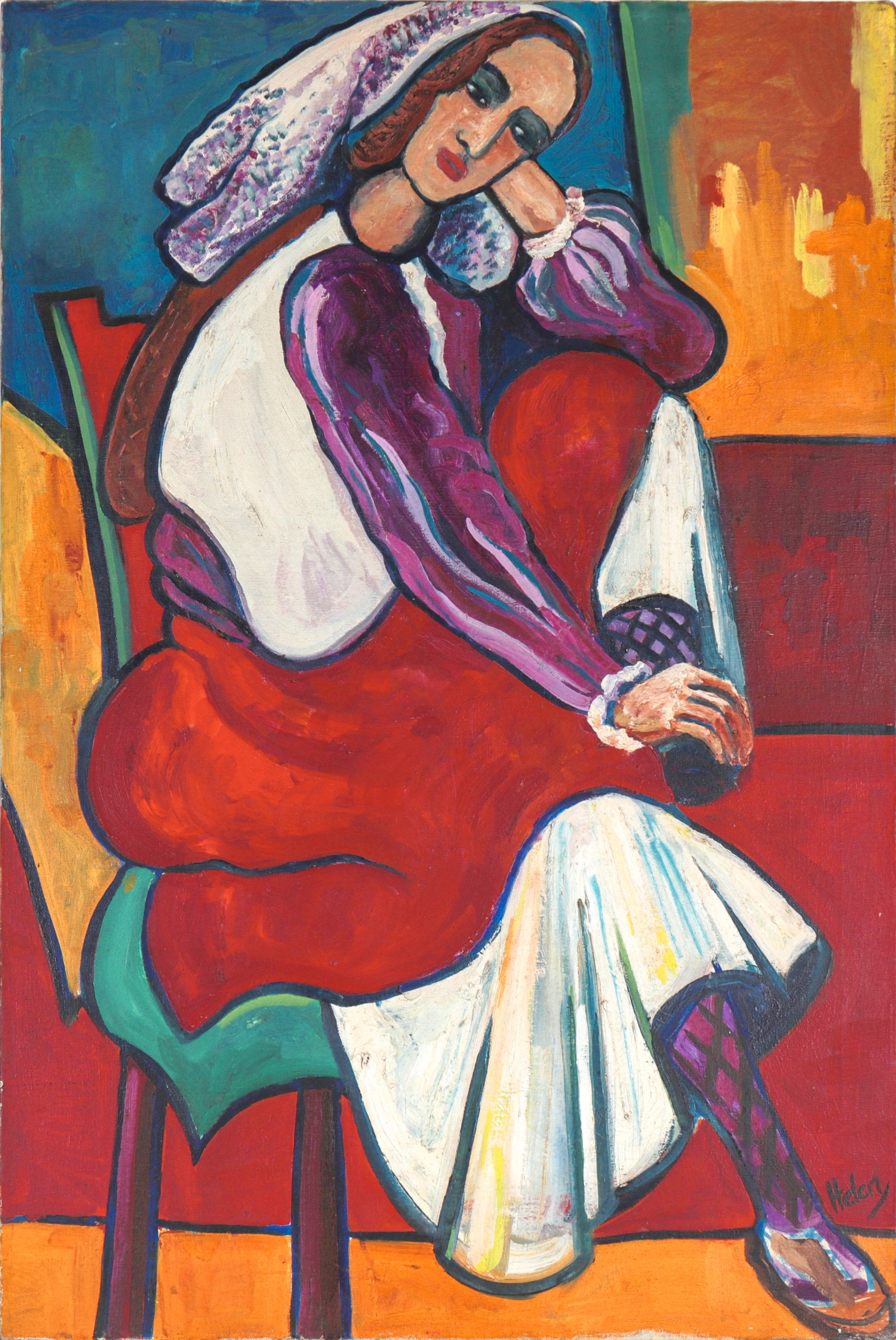 Topanga Canyon Woman <br>20th Century Oil <br><br>C5966