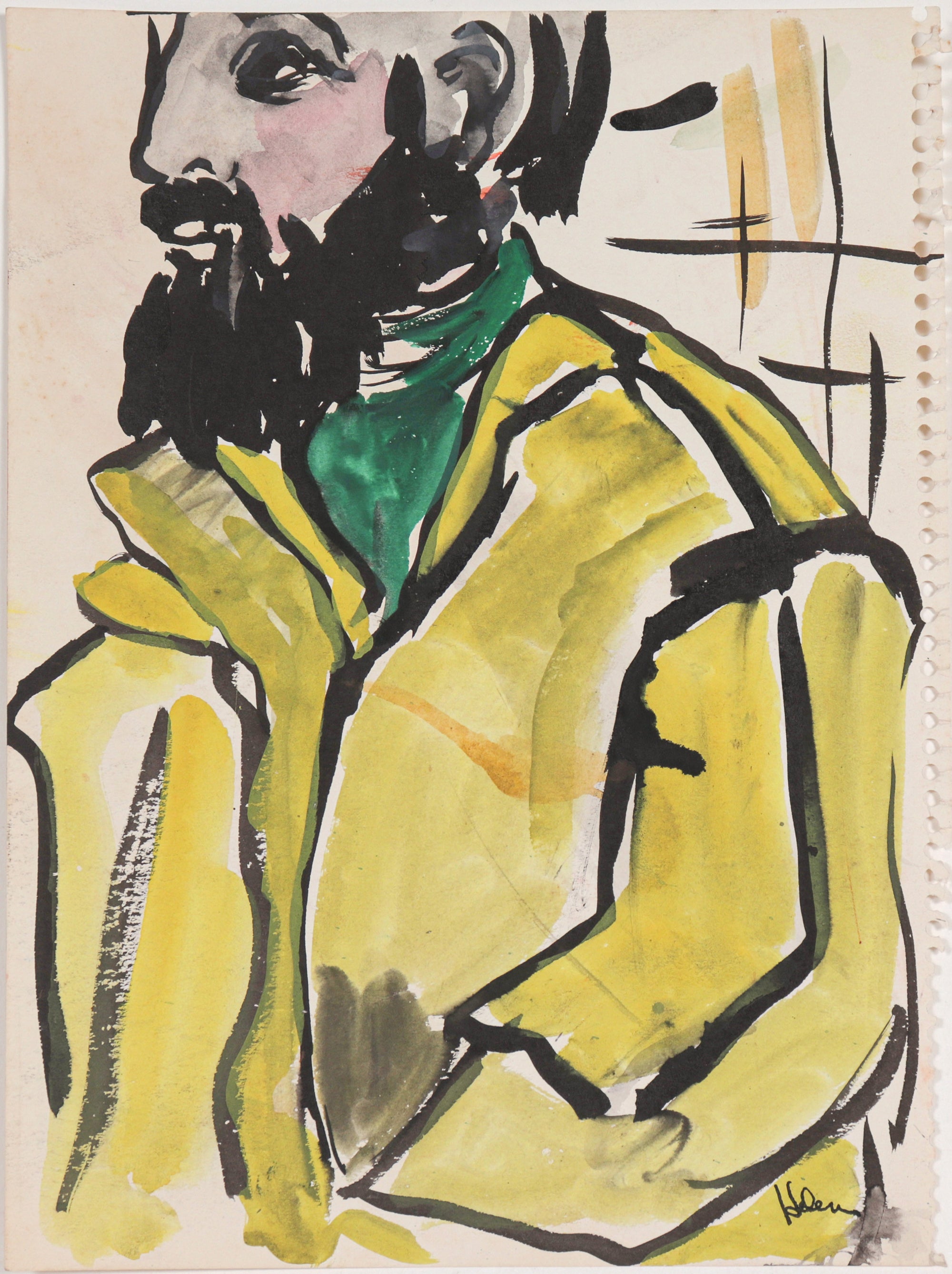 The Yellow Jacket <br>20th Century Watercolor <br><br>#C5971