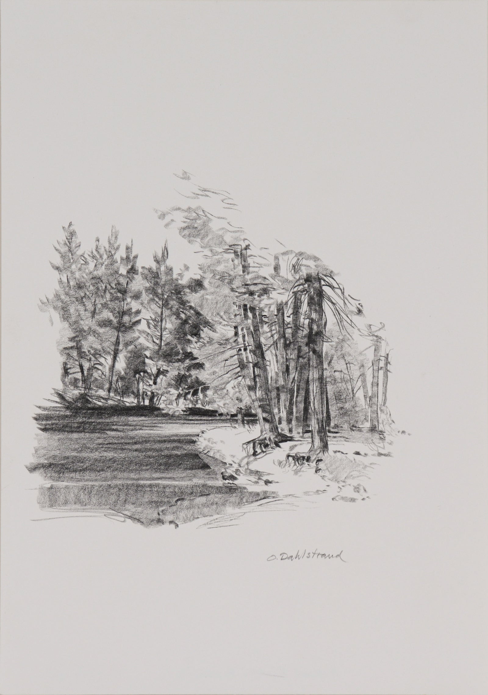 <I>Merced River- Yosemite</I> <br>1966 Graphite<br><br>#C5975