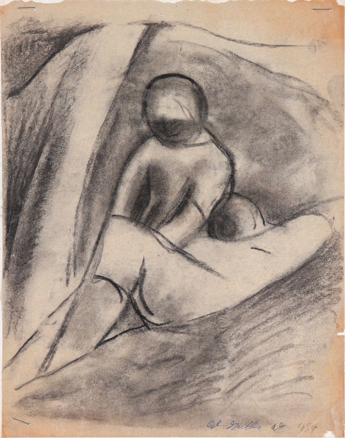 Abstracted Couple &lt;br&gt;1939 Charcoal &lt;br&gt;&lt;br&gt;#C5985