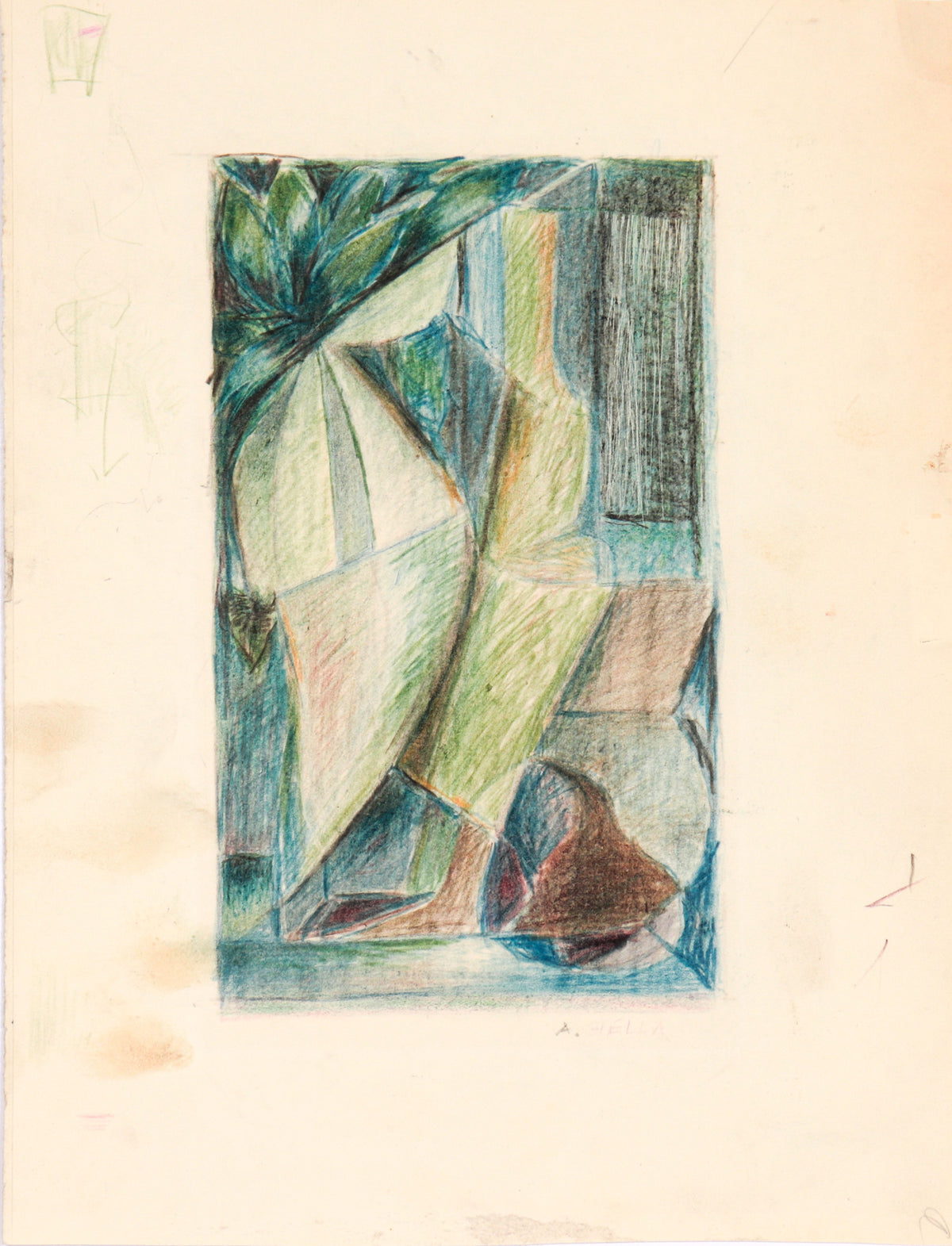 Dreamy Abstracted Scene &lt;br&gt;1977 Colored Pencil &lt;br&gt;&lt;br&gt;#C6059