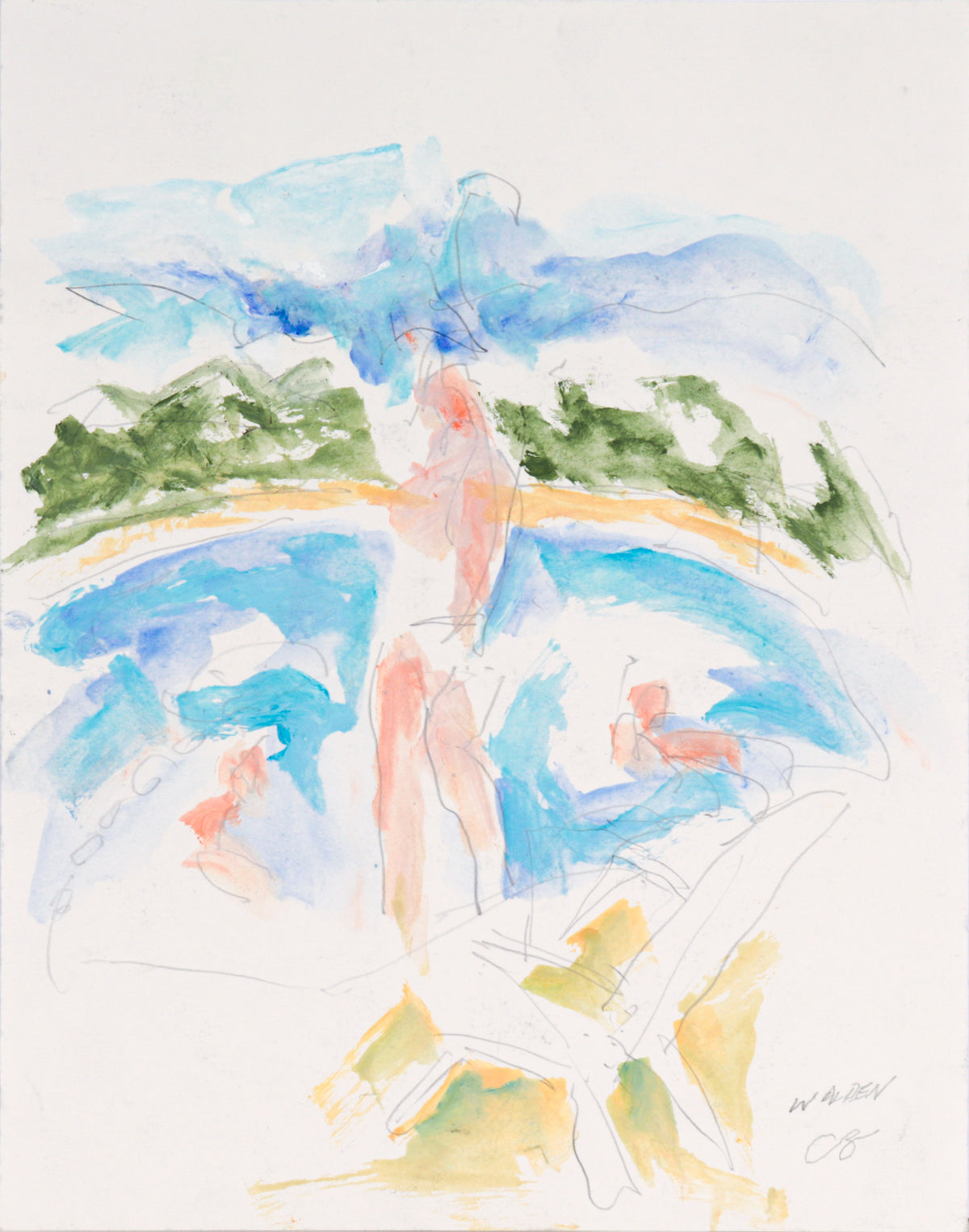 &lt;i&gt;Walden&lt;/i&gt; &lt;br&gt;20th Century Watercolor &amp; Graphite &lt;br&gt;&lt;br&gt;#C6076