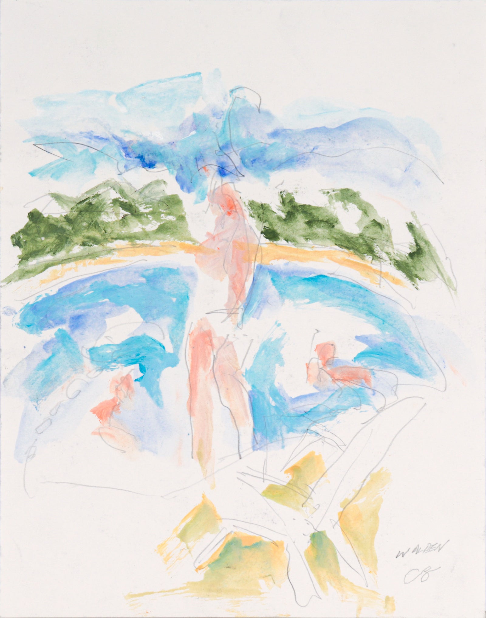 <i>Walden</i> <br>20th Century Watercolor & Graphite <br><br>#C6076