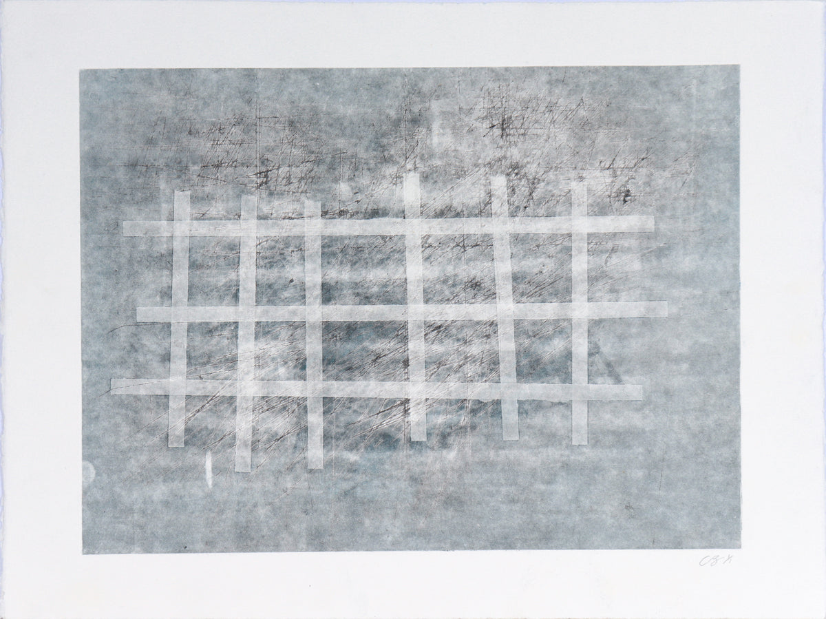 Grids &amp; Lines &lt;br&gt;20th Century Mixed Media Monotype &lt;br&gt;&lt;br&gt;#C6078