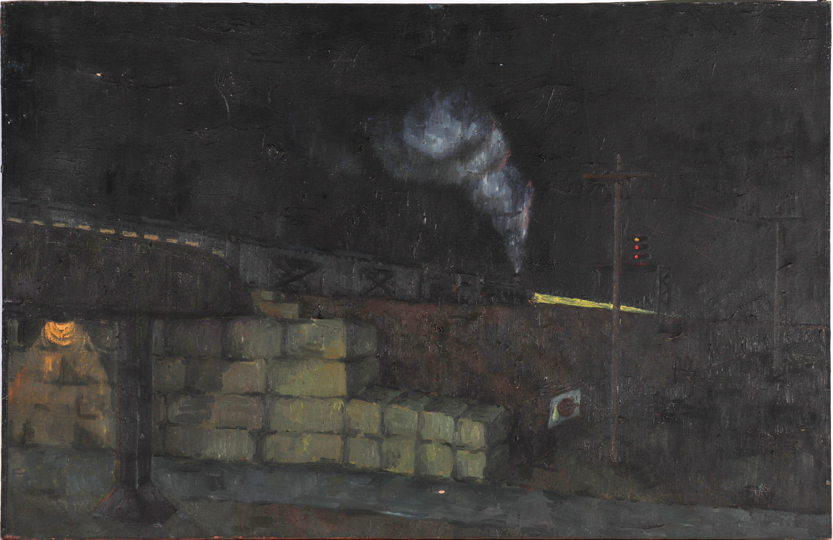 Night Train Scene &lt;br&gt;1951 Oil &lt;br&gt;&lt;br&gt;#C6105