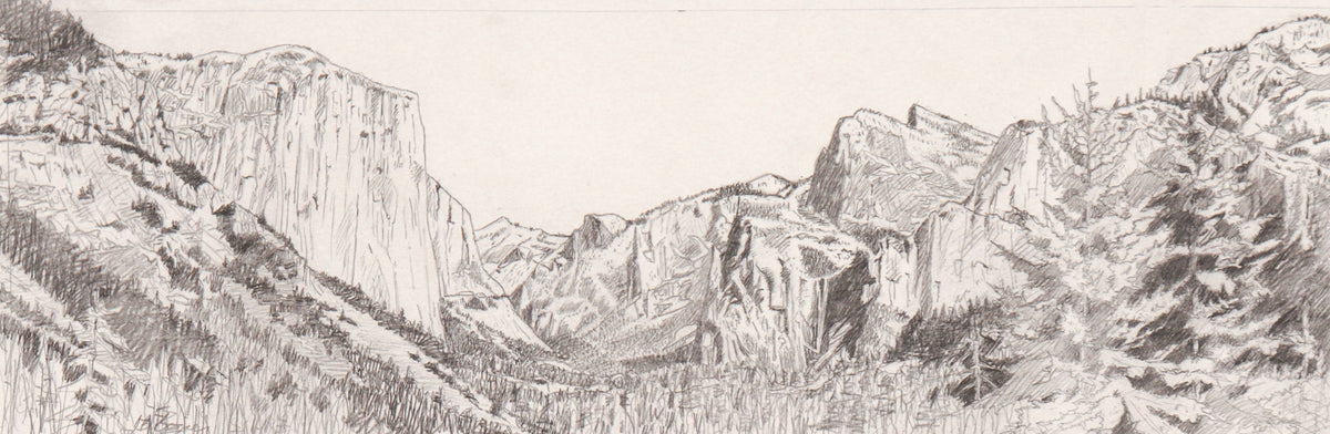 Scene of Yosemite Valley &lt;br&gt;20th Century Graphite &lt;br&gt;&lt;br&gt;#C6110