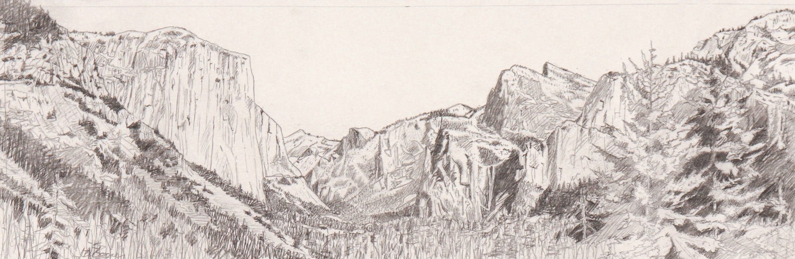 Scene of Yosemite Valley <br>20th Century Graphite <br><br>#C6110