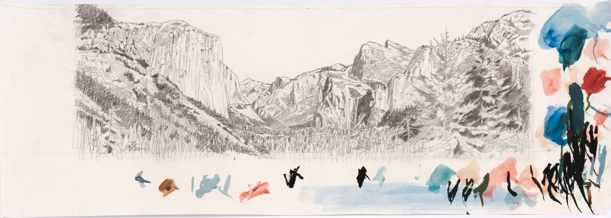 Scene of Yosemite Valley <br>20th Century Graphite <br><br>#C6110