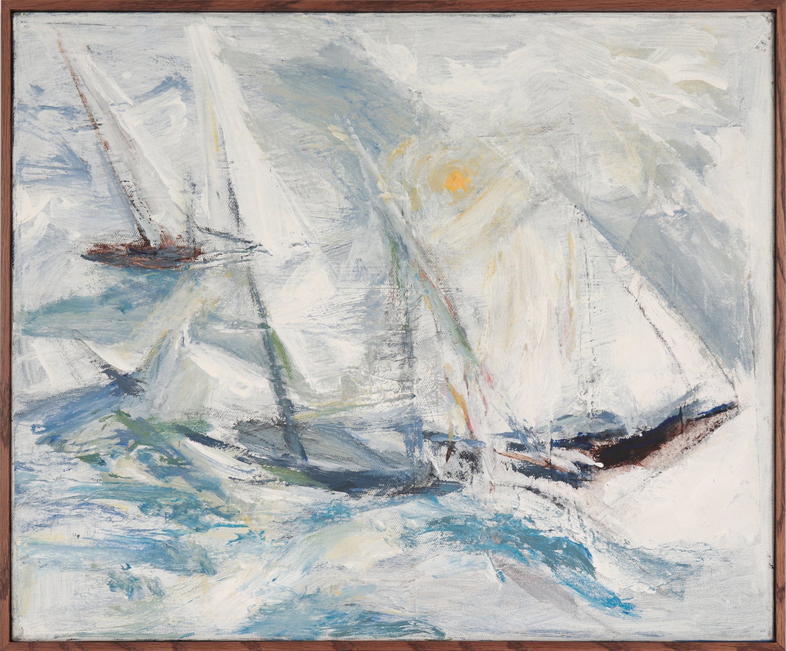 <i>Sail Boats & Storm</i><br>20th Century Mixed Media <br><br>#C6118