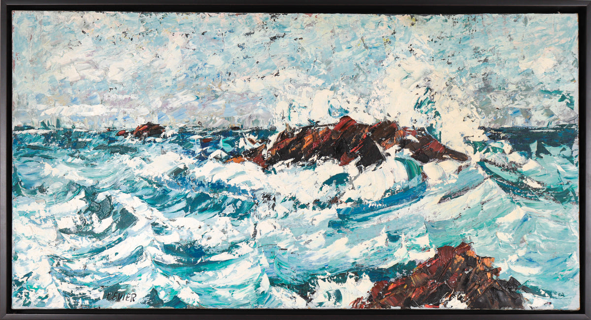 Stormy Sea Abstraction &lt;br&gt;Mid Century Oil &lt;br&gt;&lt;br&gt;#C6135