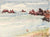 California Coastal Scene <br>Mid Century Watercolor <br><br>C6161