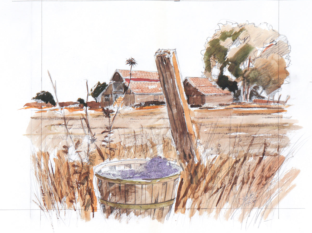 Warm Western Farm Scene &lt;br&gt;&lt;br&gt;1984 Watercolor &amp; Graphite &lt;br&gt;&lt;br&gt;#C6170