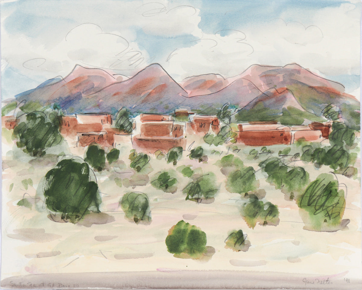 &lt;I&gt;Santa Fe&lt;/I&gt; &lt;br&gt;1991 Watercolor &amp; Charcoal&lt;br&gt;&lt;br&gt;#C6174