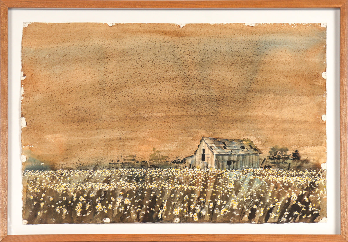 Lonely House on the Prairie &lt;br&gt;Mid Century Watercolor &lt;br&gt;&lt;br&gt;#C6181