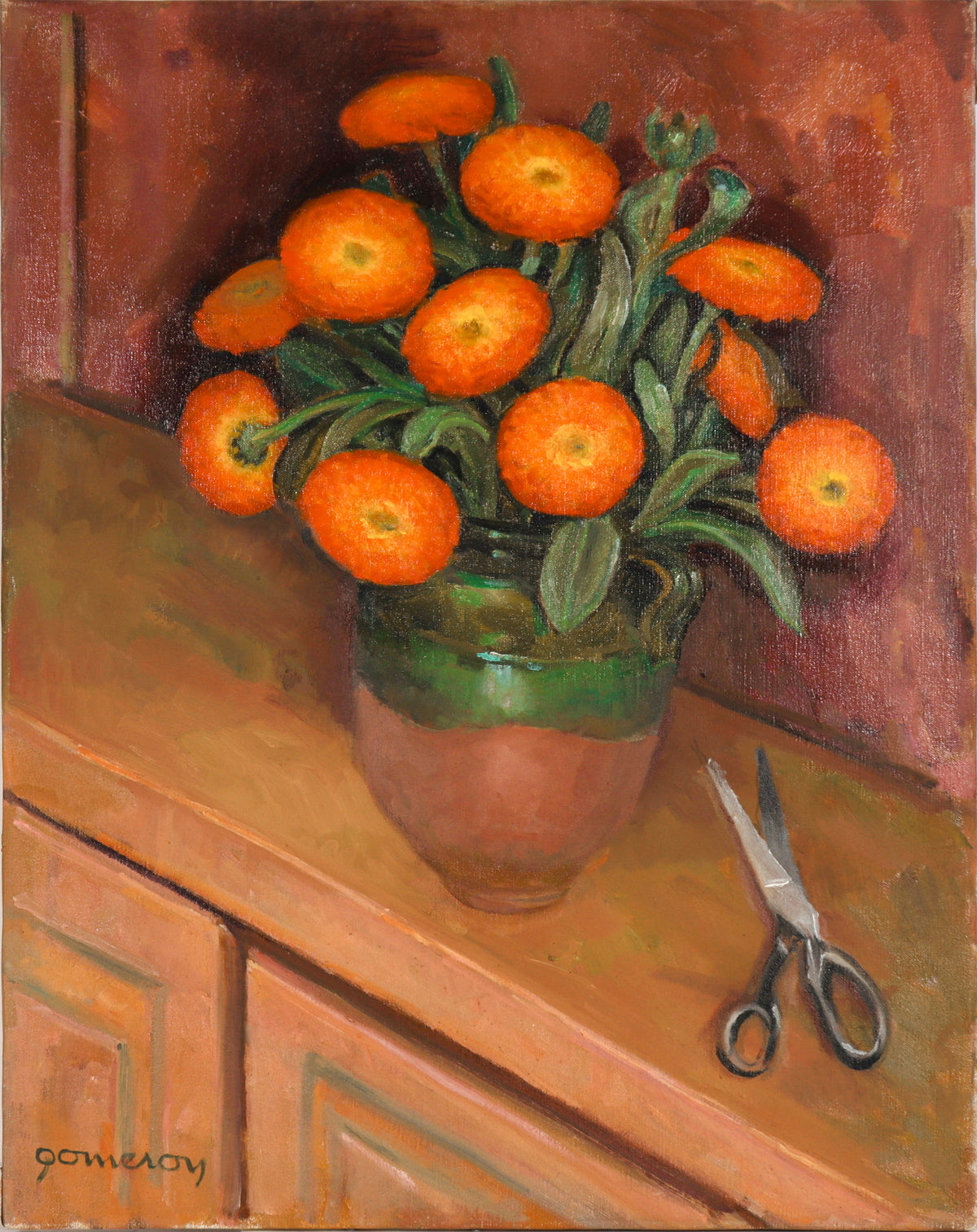 Still-life with Marigolds&lt;br&gt;20th Century Oil&lt;br&gt;&lt;br&gt;#C6204