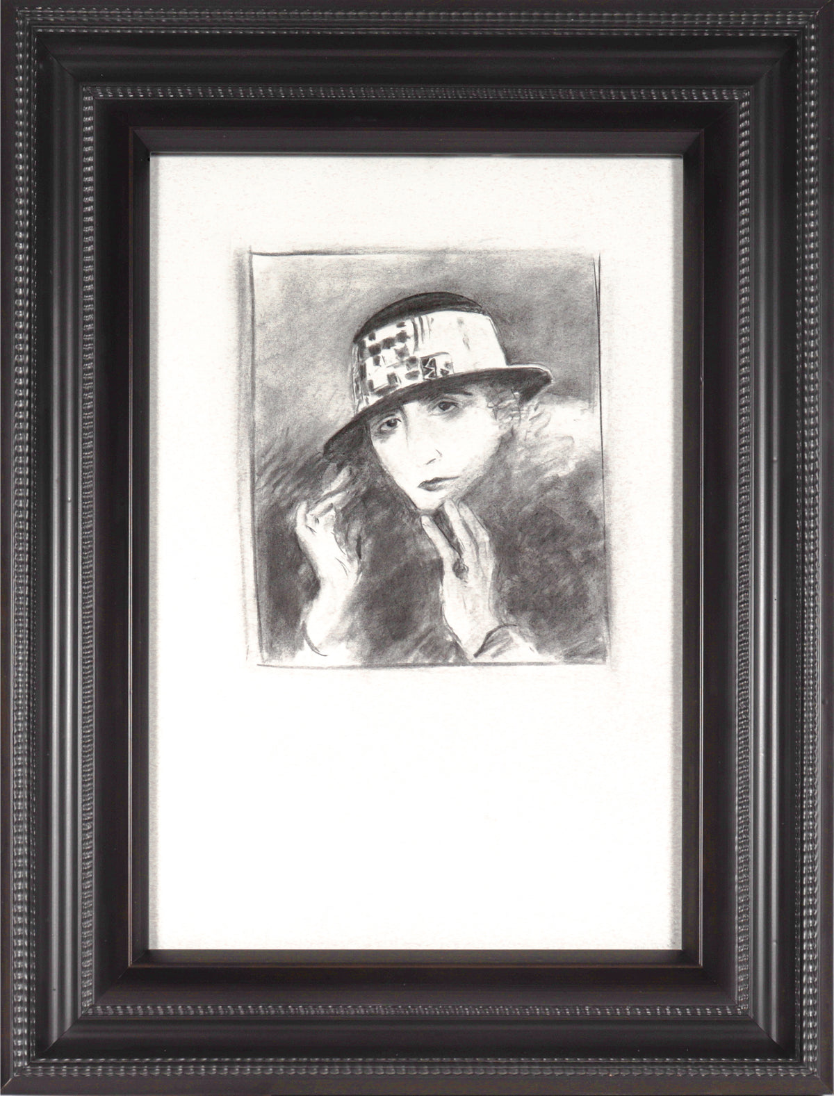 Fashionable Woman &lt;br&gt;20th-21st Century Charcoal &lt;br&gt;&lt;br&gt;#C6219