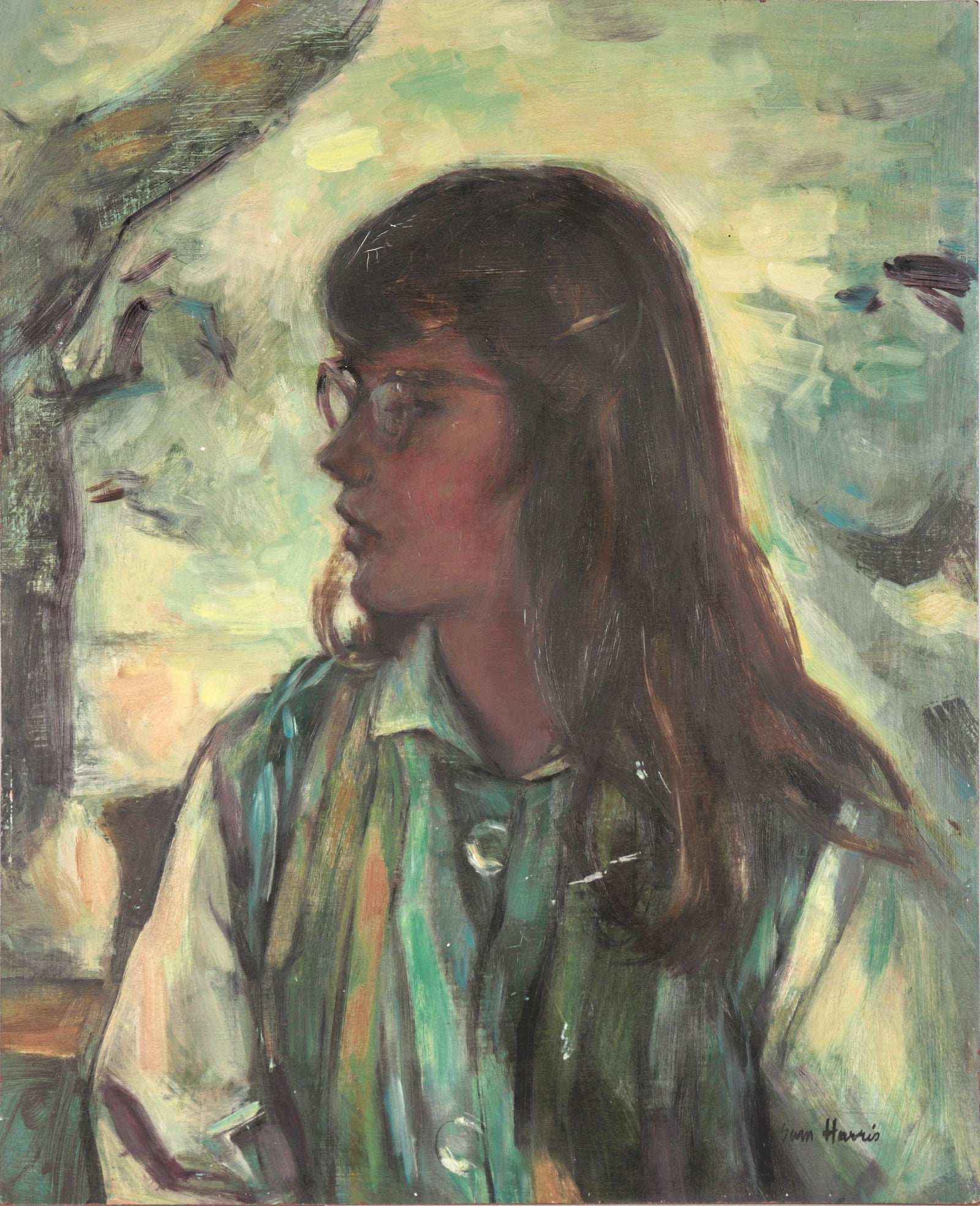 <I>Bespectacled Girl</I> <br>20th Century Oil<br><br>#C6229