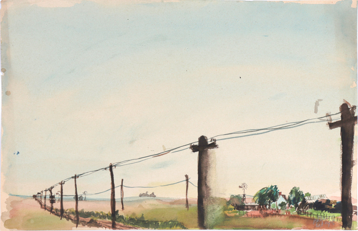 Withdrawn Sightline Scene&lt;br&gt;1945 Watercolor&lt;br&gt;&lt;br&gt;#C6233