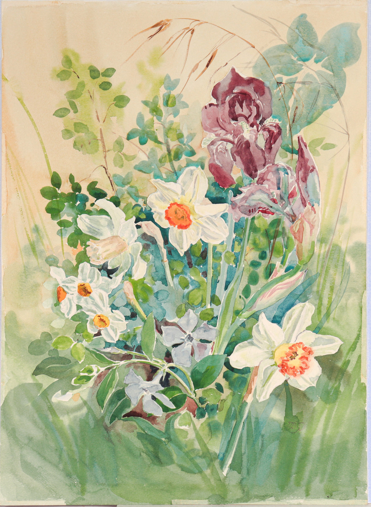 &lt;I&gt;Early Spring Flowers&lt;/I&gt; &lt;br&gt;20th C.Watercolor&lt;br&gt;&lt;br&gt;#C6235