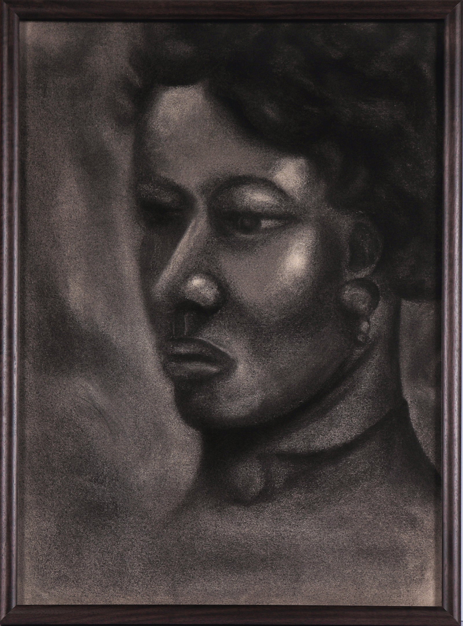 Moody Monochromatic Portrait <br>Mid Century Charcoal <br><br>#C6299