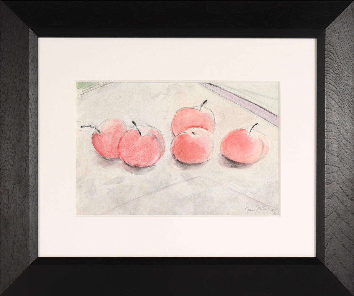 Pink Lady Apple Study&lt;br&gt;&lt;br&gt;1998 Watercolor &amp; Charcoal&lt;br&gt;&lt;br&gt;#C6335