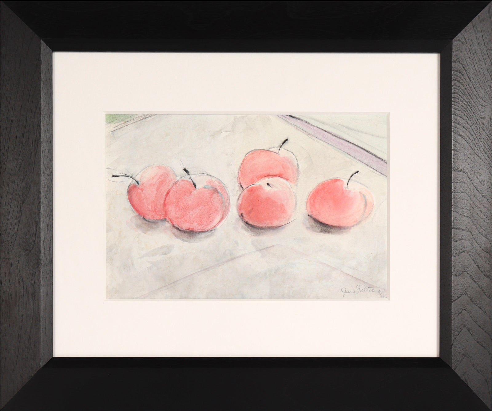 Pink Lady Apple Study<br><br>1998 Watercolor & Charcoal<br><br>#C6335