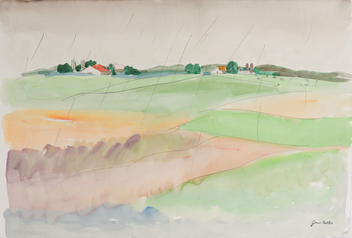 Rainy Bay Area Landscape&lt;br&gt;Late 20th C. Watercolor &amp; Graphite &lt;br&gt;&lt;br&gt;#C6380