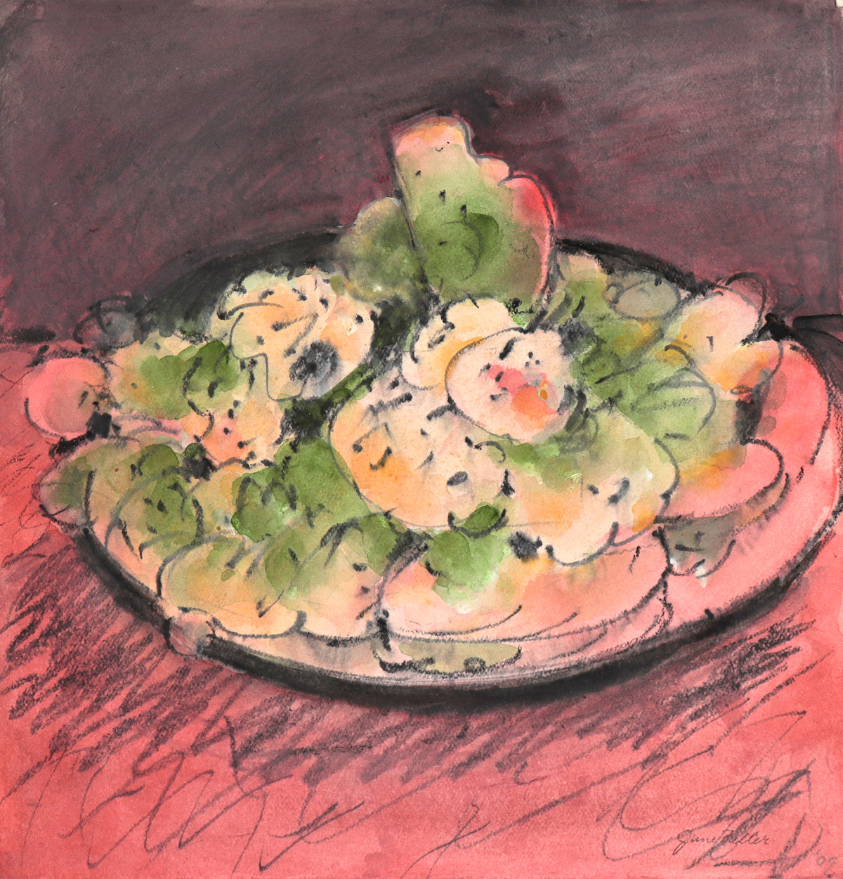 Fruit Platter Still-Life&lt;br&gt;2007 Watercolor &amp; Charcoal &lt;br&gt;&lt;br&gt;#C6383