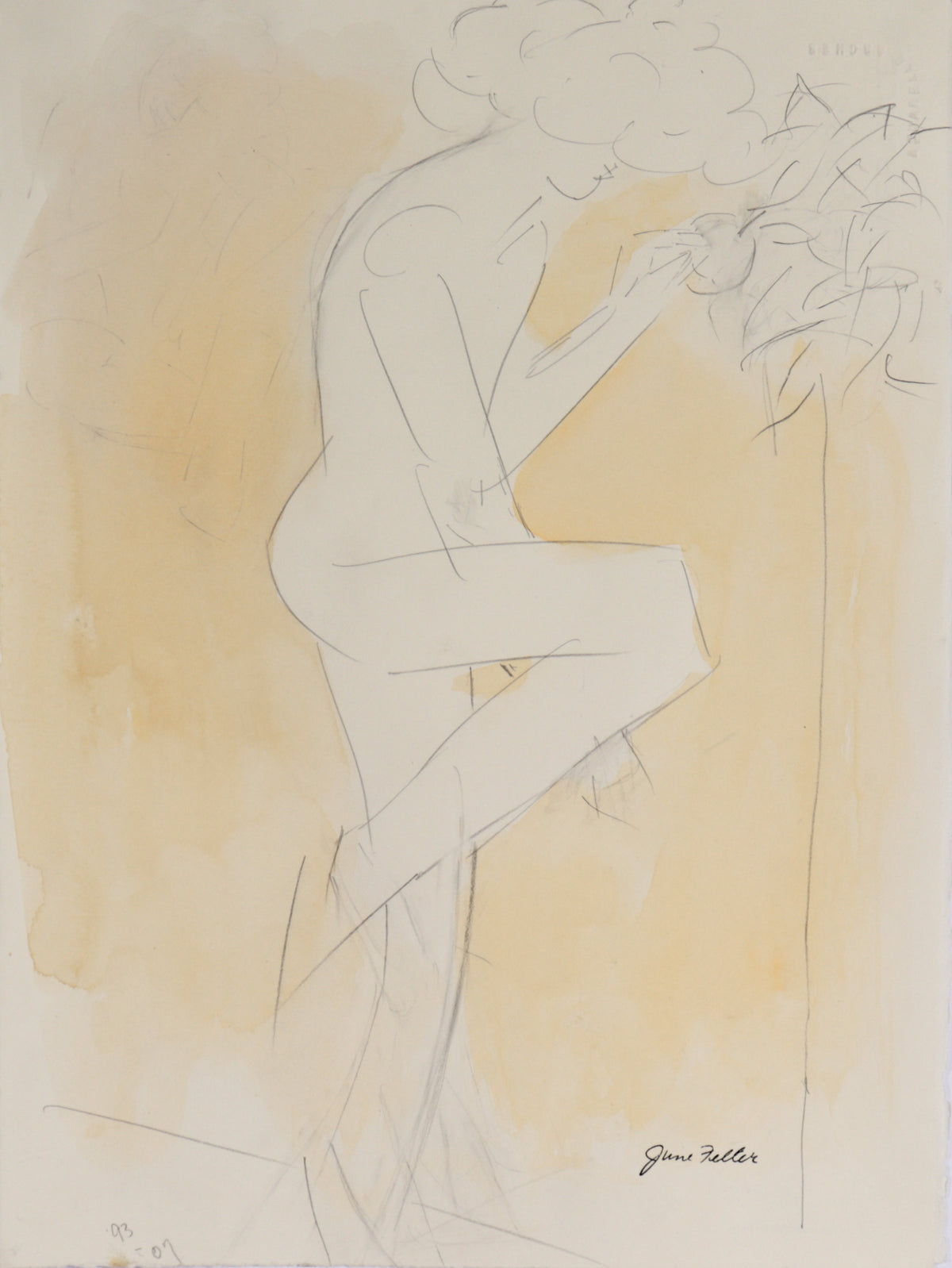 Standing Abstracted Nude &lt;br&gt;1993 Watercolor &amp; Graphite &lt;br&gt;&lt;br&gt;#C6387