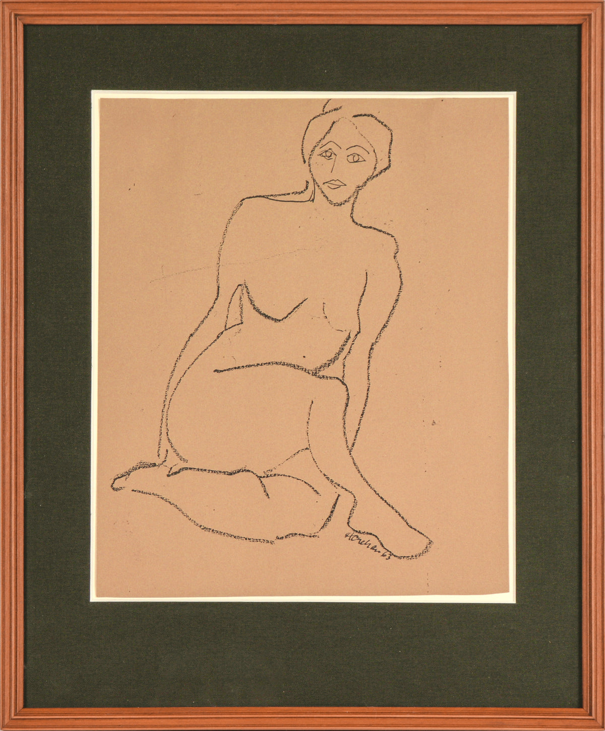 Simple Female Nude &lt;br&gt;1963 Charcoal &lt;br&gt;&lt;br&gt;#C6439