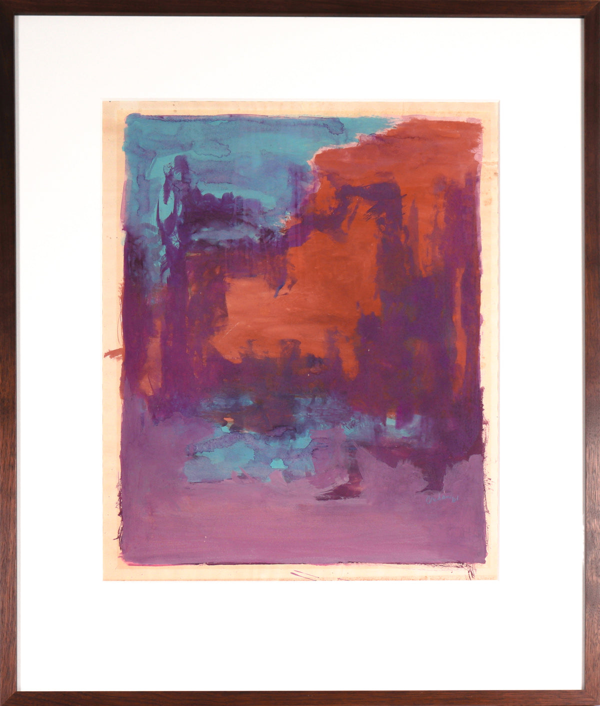 1961 Oil on Paper Color Field Abstract &lt;br&gt;&lt;br&gt;#C6533