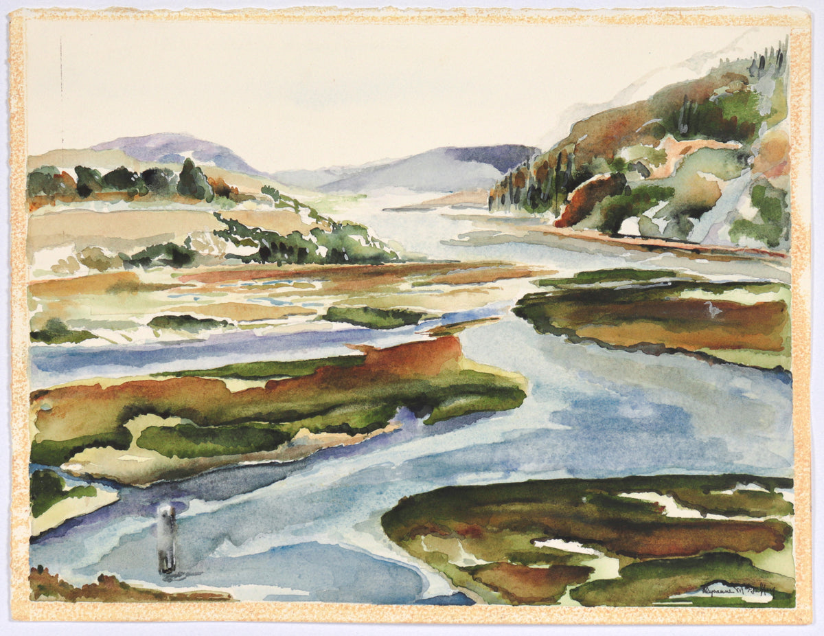 California Wetlands &lt;br&gt;Late 20th Century Watercolor &lt;br&gt;&lt;br&gt;#C6548