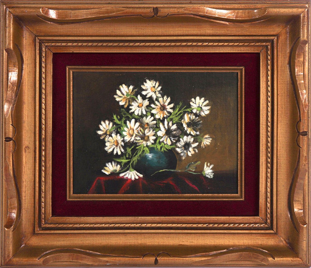 Moody Floral Still Life&lt;br&gt;Late 20th Century&lt;br&gt;&lt;br&gt;C6574