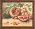 Warm Toned Pomegranite Still Life<br>Mid 20th Century Oil<br><br>C6585