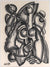 Gestural Abstracted Cubist Figure<br>1985 Charcoal<br><br>C6696