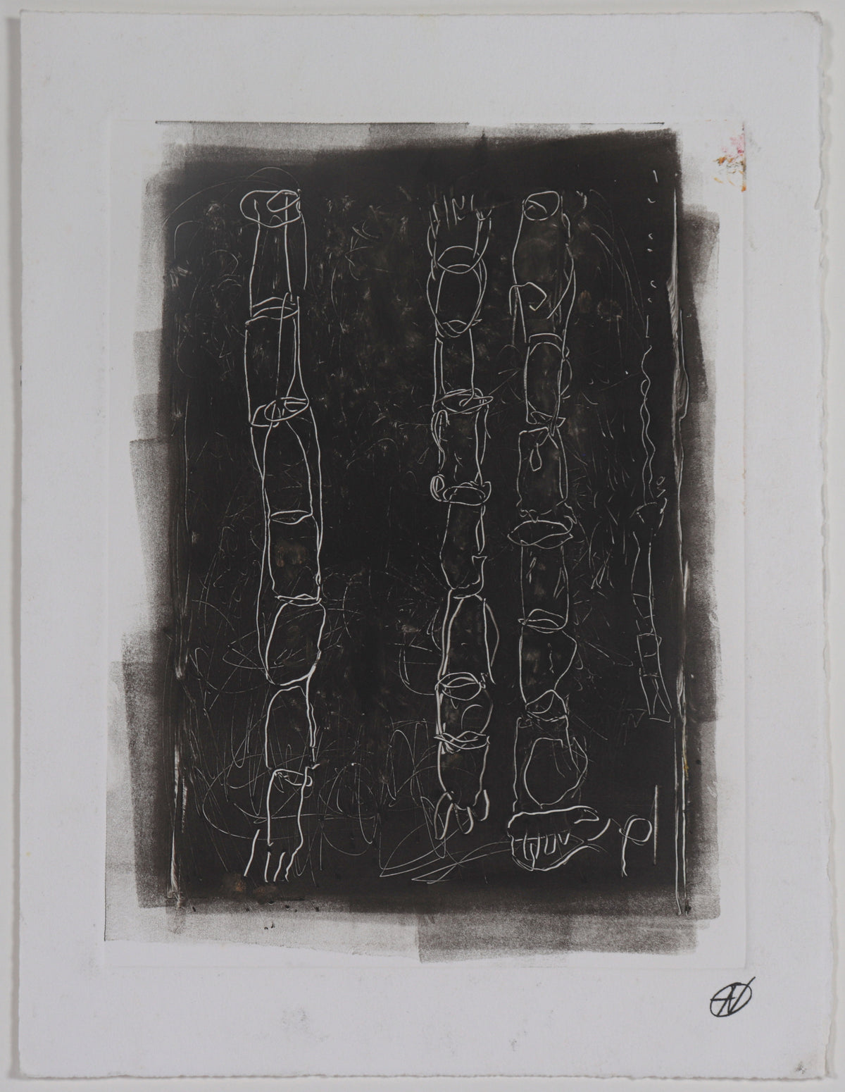 Monochromatic Monotype Abstract &lt;br&gt;20th Century &lt;br&gt;&lt;br&gt;#C6733