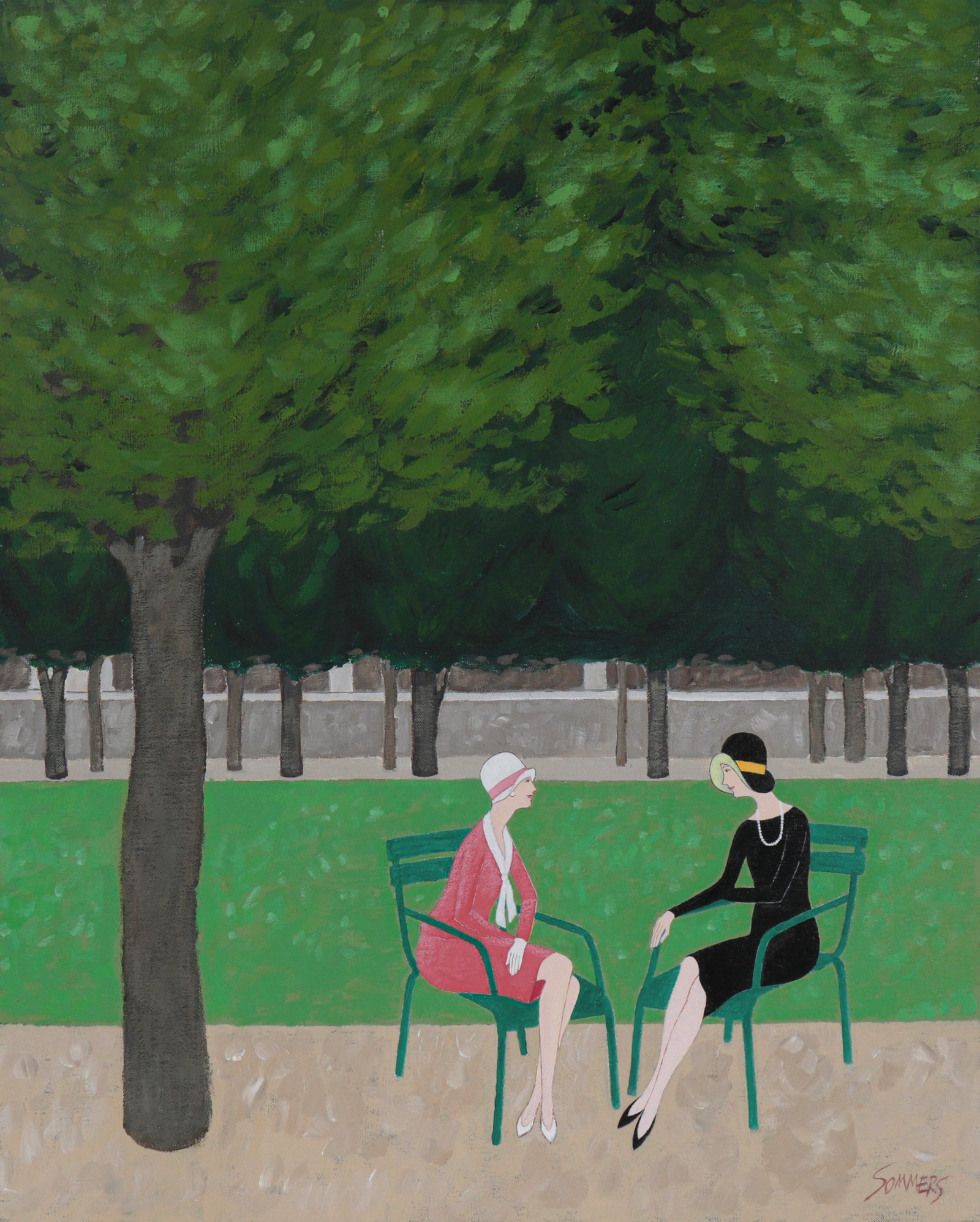 <i>Le Bois de Boulogne</i><br>1980's Acrylic<br><br>#C6809