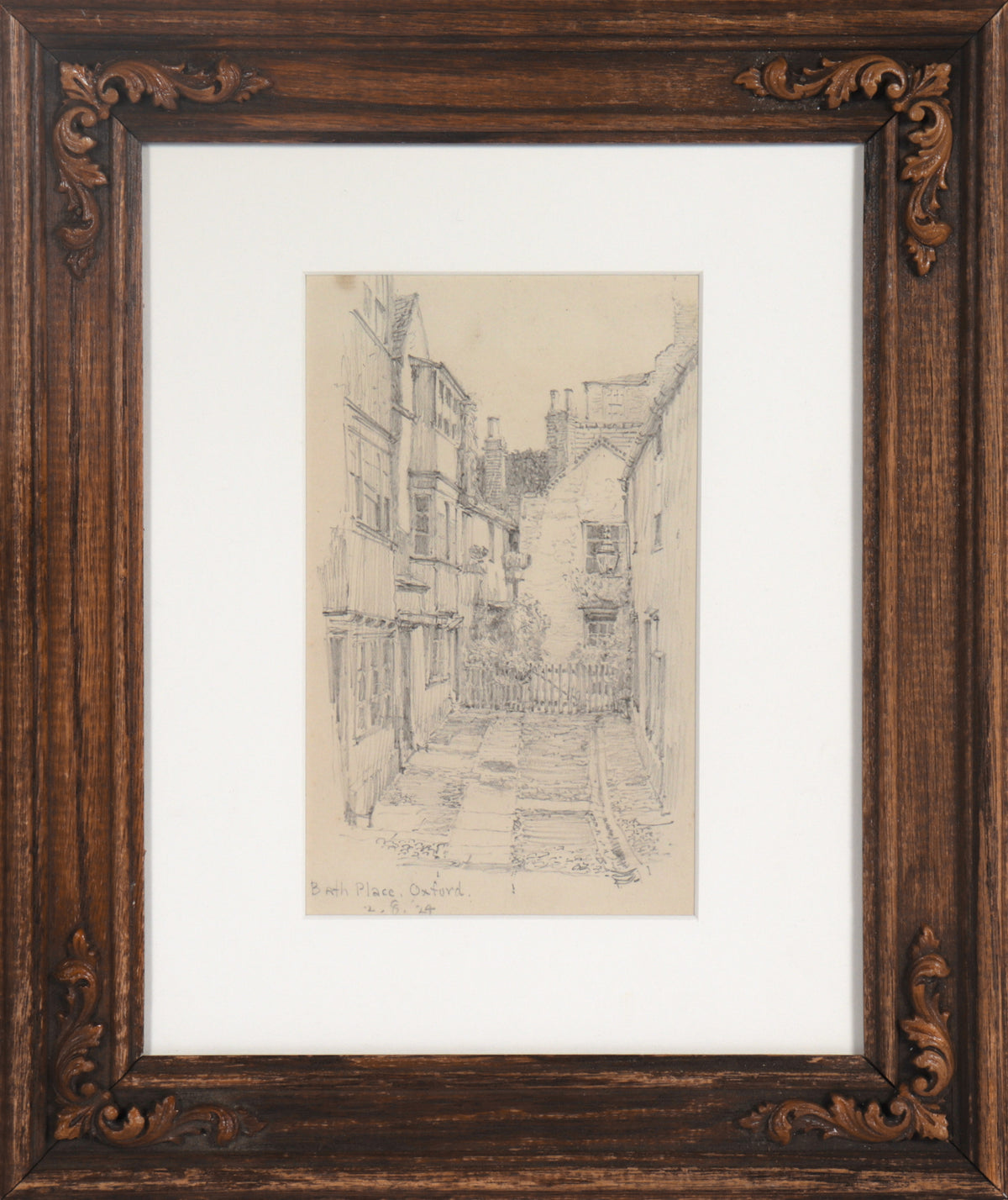 &lt;i&gt;Bath Place, Oxford&lt;/i&gt; &lt;br&gt;1924 Graphite &lt;br&gt;&lt;br&gt;#9793