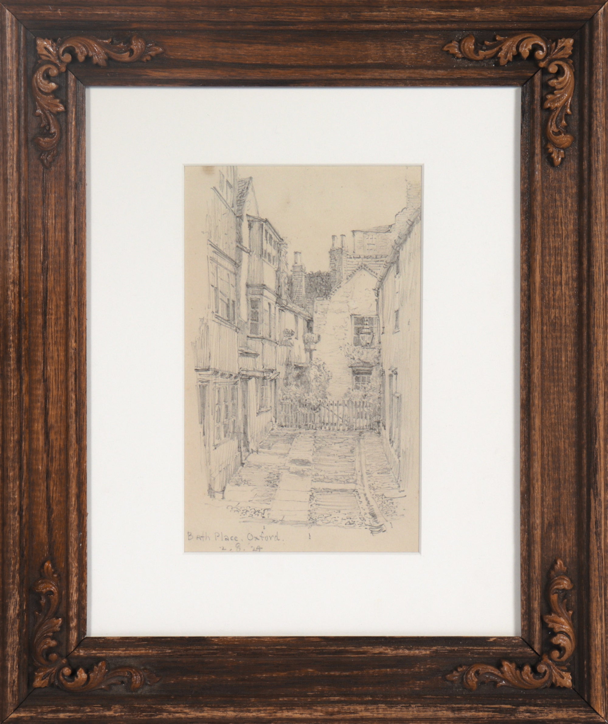 <i>Bath Place, Oxford</i> <br>1924 Graphite <br><br>#9793