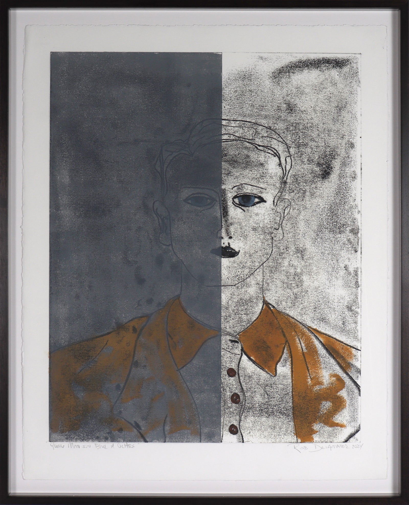 <I>Young Man in Blue & Ochre</I> <br>2024 Monotype <br><br>#C6966