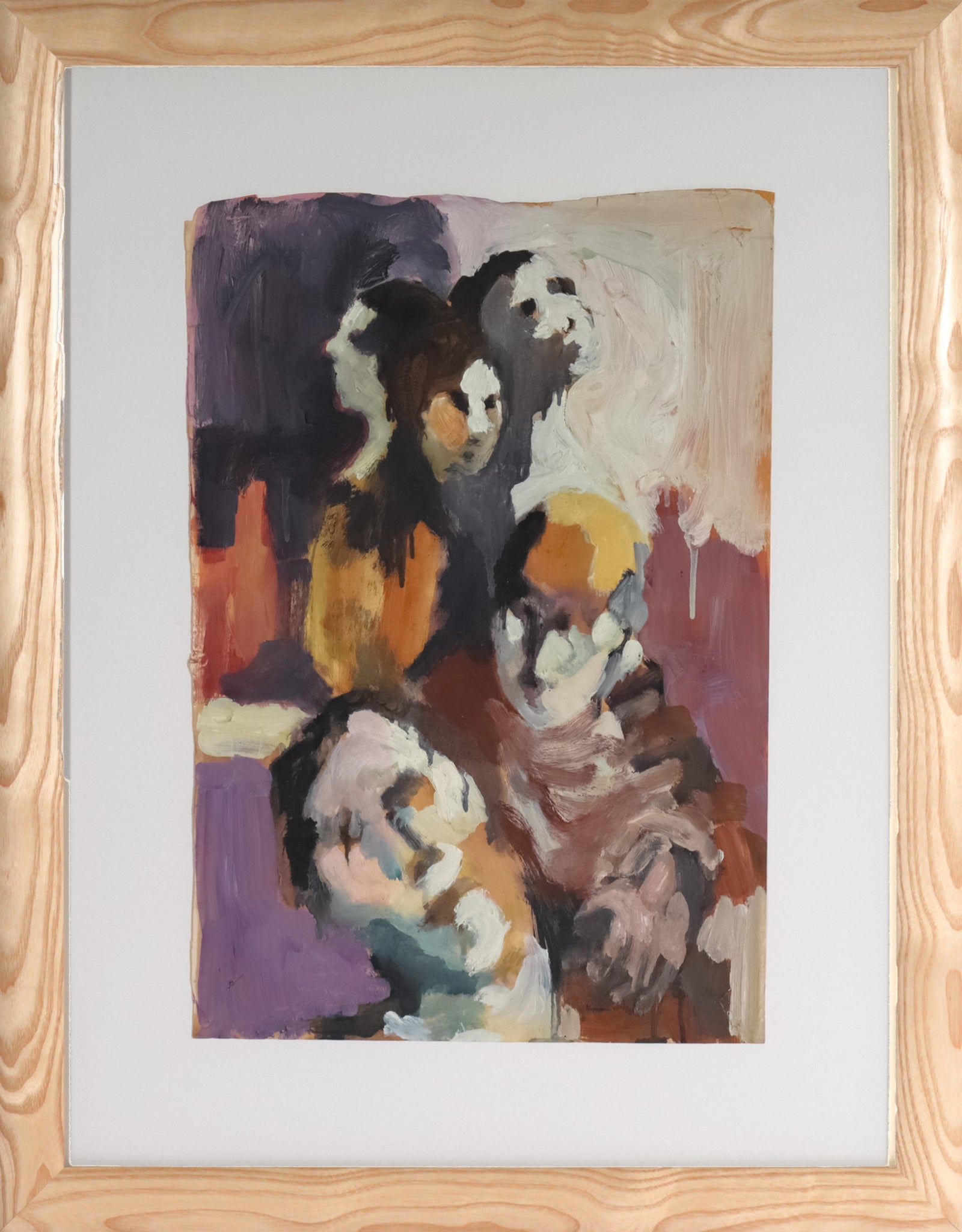 Abstracted Swirling Faces <br>20th Century Distemper <br><br>#C7269