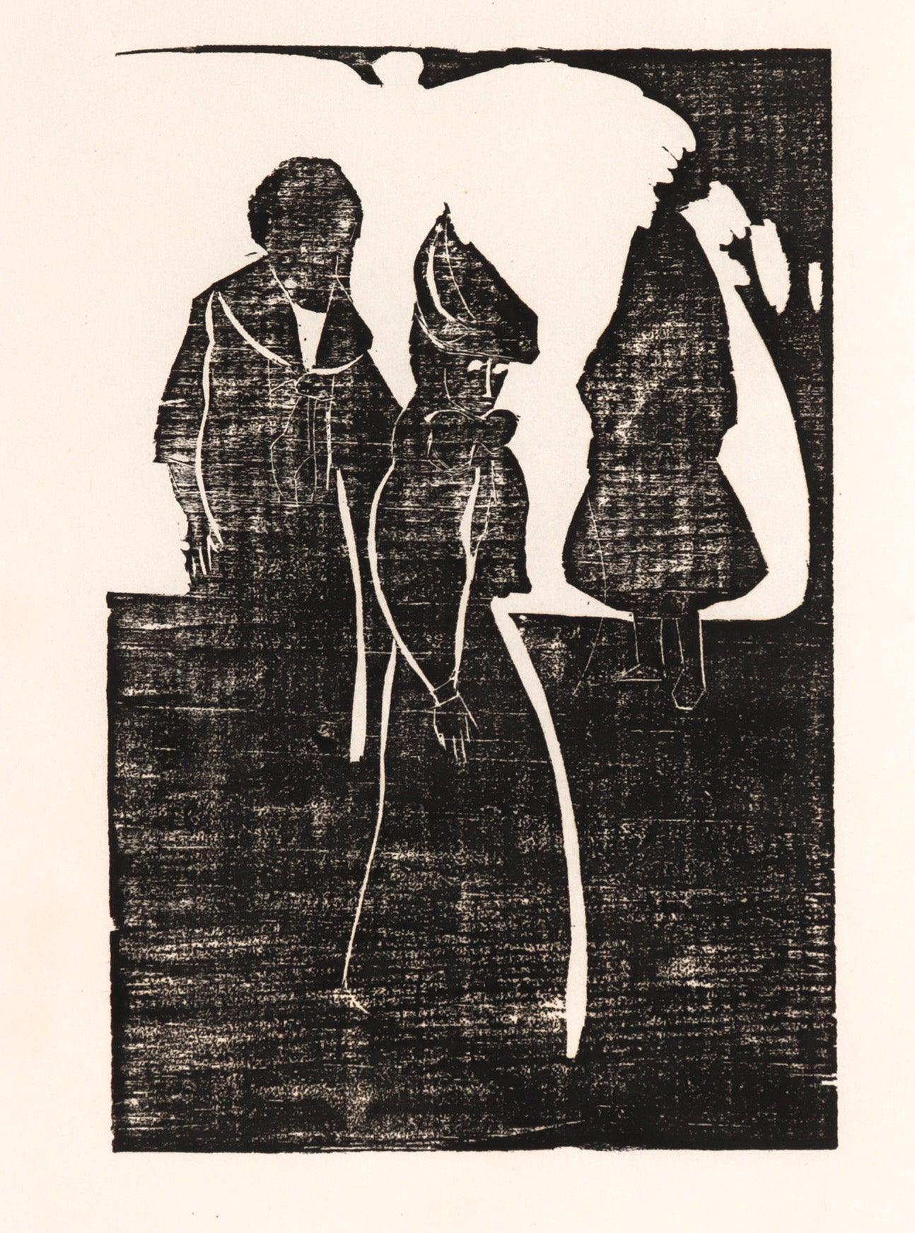 Shadowy Procession <br>20th Century Woodblock <br><br>#C7319
