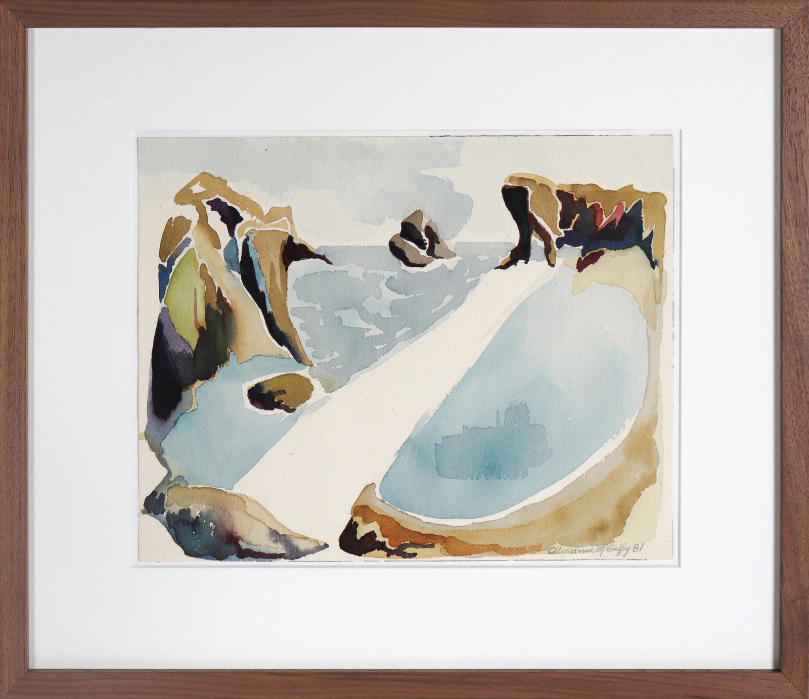 Reflections on Coastal Waters <br>1981 Watercolor <br><br>#C7321