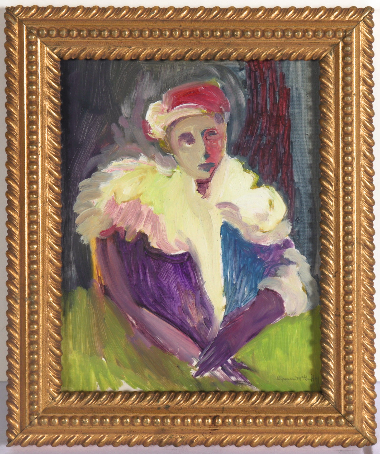 Elegant Bay Area Figurative Oil <br>20th Century Oil <br><br>#C7330